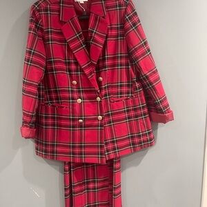 Plaid Red Women's Jacket & Coat